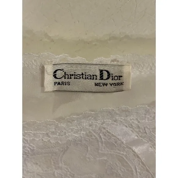 Vintage Christian DIOR White Lace Tank Top Women's Size Small - Picture 4 of 8